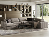 VIG Furniture Divani Casa Vicki - Modern Grey Fabric Modular Sectional Sofa + Ottoman VGKK-KF.8033-SECT-MUSH