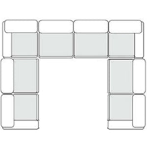 VIG Furniture Vicki Joyce Ivory 8-Piece Modular Sectional — Removable Covers, Solid Wood Frame, Modern Square Arms VGKV-KF.8033-MOD-IVORY-8-Piece Sectional