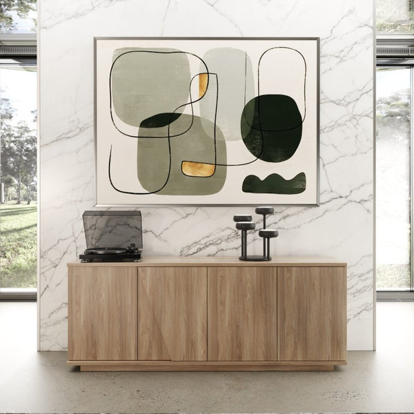 VIG Furniture Victoria Italian Modern Walnut Caracalla Buffet With 4 Doors, Adjustable Shelves, Matte Veneer, Made In Italy (78.7"W) VGAC-VICTORIA-BUF