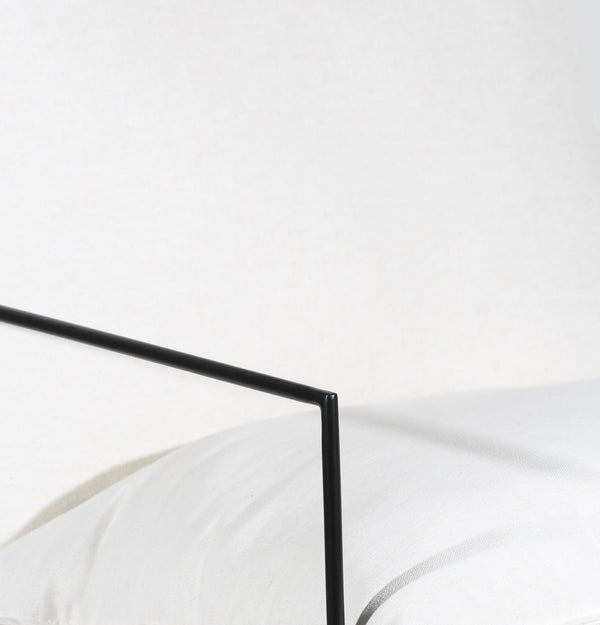 Porter Designs Porter Hagen Accent Chair - Stylish Black Iron Frame With Comfortable White Canvas Upholstery White Metal 01-108-06-8462