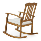 Christopher Knight Home® - Noble House - Petes Outdoor Acacia Wood Rocking Chair With Cushion