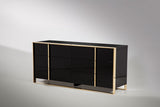 VIG Furniture Eastern King Nova Domus Montblanc Modern Black & Gold Bedroom Set VGHB-MONTBLANC-SET-EK