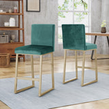 Christopher Knight Home® - Noble House - Toucanet Modern Glam Velvet Barstools - Set Of 2