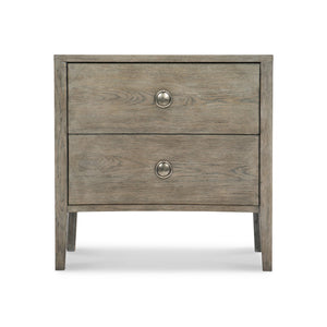 Bernhardt Bernhardt Albion Nightstand With Pewter Finish, Knotty White Oak, Usb Charging & Soft-Close Drawers 311216