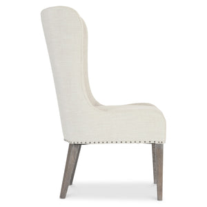 Bernhardt Bernhardt Albion Side Chair — Upholstered Wingback Style, Solid White Oak Legs, Nailhead Trim, Versatile Accent Seating 311543