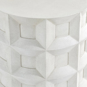 Bernhardt Bernhardt Prado Round Accent Table In Buff Finish — Cast Glass-Reinforced Concrete, Coffered Rustic Modern Elegance 324123C