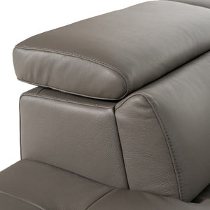 VIG Furniture Viola Italian Grey Top-Grain Leather Left-Facing Sectional Sofa With Chaise, Adjustable Headrests, Stainless Steel Legs VGDTVIOLA-KIM-FUME-LAF-SECT