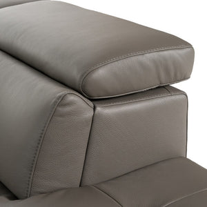 VIG Furniture Viola Italian-Made Grey Top-Grain Leather Right-Facing Sectional Sofa With Adjustable Headrests & Stainless Steel Legs VGDTVIOLA-KIM-FUME-RAF-SECT