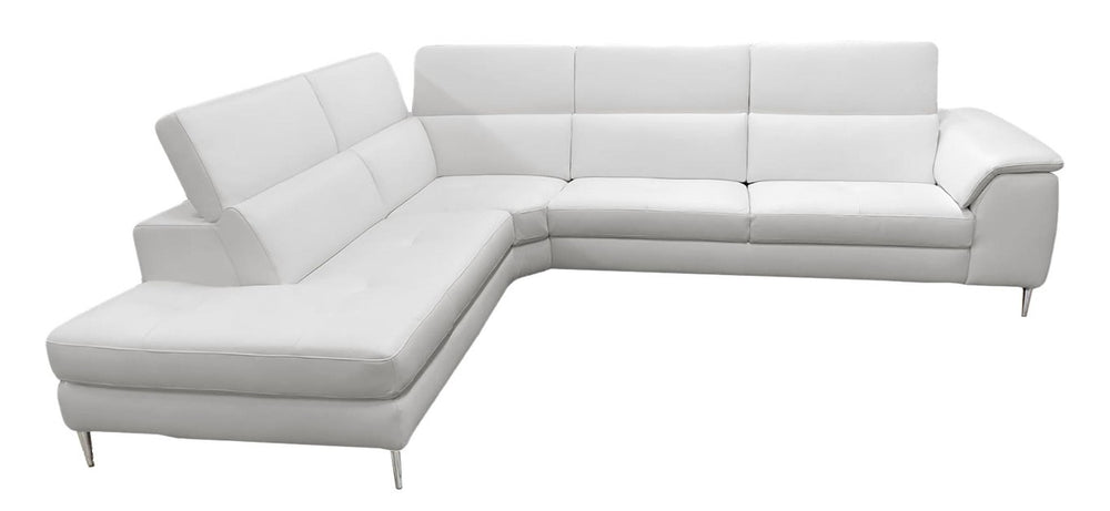 VIG Furniture Viola Italian-Made Grey Spessorato Leather Left-Facing Sectional With Adjustable Headrests & Steel Legs VGCCVIOLA-KIM-GRY-LAF-SECT