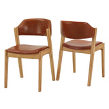 Shawnda Modern Scandinavian Light Oak Finish Dining Chairs