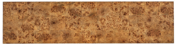 Hooker Furniture Melange Mappa Burl Console Table With Gold Leaf Accents And Sculptural Plinth For Elegant Entryway Decor 628-85692-80