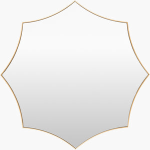 Surya Virgo 32" Hand-painted Accent Mirror - Modern Vertical Design, Easy-clean, Perfect For Home Decor Frame, Gold Manufactured Wood Vir001-3232