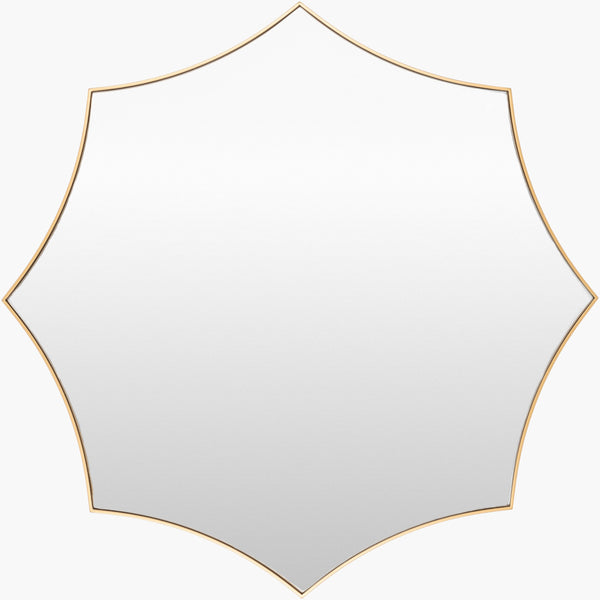 Surya Virgo 32" Hand-painted Accent Mirror - Modern Vertical Design, Easy-clean, Perfect For Home Decor Frame, Gold Manufactured Wood Vir001-3232