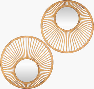 Surya Vision Modern Handcrafted Mirror - 20"H X 20"W, Versatile Wall Decor For Any Room, Unique Finish Frame, Gold Iron Vis001-set