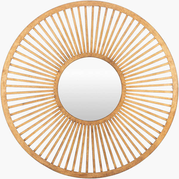 Surya Vision Modern Handcrafted Mirror - 20"H X 20"W, Versatile Wall Decor For Any Room, Unique Finish Frame, Gold Iron Vis002-2424