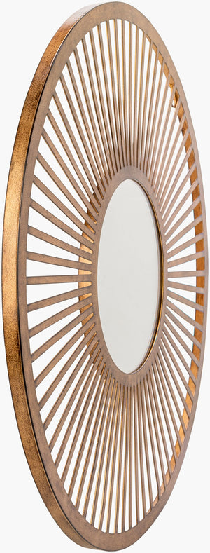 Surya Vision Modern Handcrafted Mirror - 20"H X 20"W, Versatile Wall Decor For Any Room, Unique Finish Frame, Gold Iron Vis002-2424