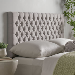 English Elm Christopher Knight Home® - Tufted Upholstered Queen Size Headboard with Button Detail, Adjustable Height, Velvet Finish, Modern Appeal LIGHT GREY 55444.00LGRY
