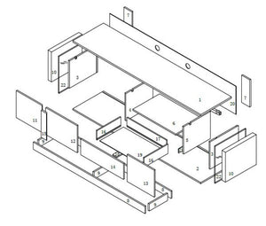 VIG Furniture Vision Modern Black Oak Floating Tv Stand With Orange Accents, Tempered Glass Panels & Cable Management VGHB167F