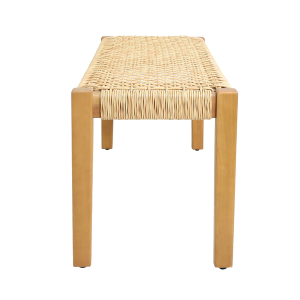 English Elm Christopher Knight Home® - ANGIE Teak Acacia Wood Bench with Faux Rattan Seat, Hand-Crafted Finish, 43" Width, Indoor/Outdoor Appeal 70835.00