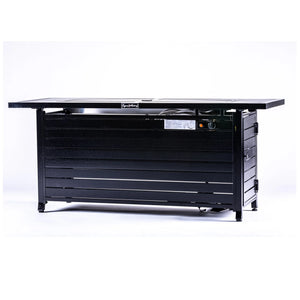 Origins Vista Rectangular Propane Fire Pit Table Hammered Steel Patio Entertainer FP-57RECBK