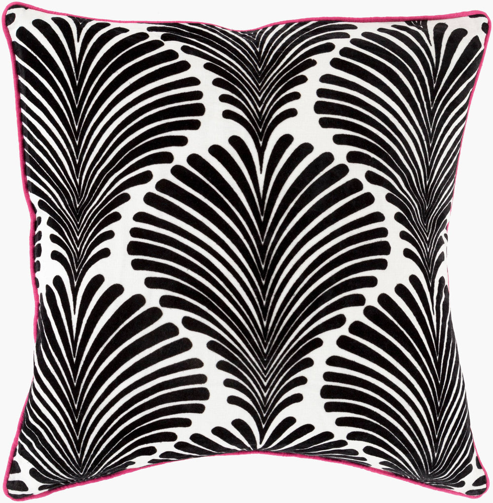 Surya Viviane 22" Square Accent Pillow - Elegant Cotton Design For Stylish Home Decor & Easy Care Black Cotton Viv006-2222d
