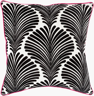 Surya Viviane 22" Square Accent Pillow - Elegant Cotton Design For Stylish Home Decor & Easy Care Black Cotton Viv006-2222d