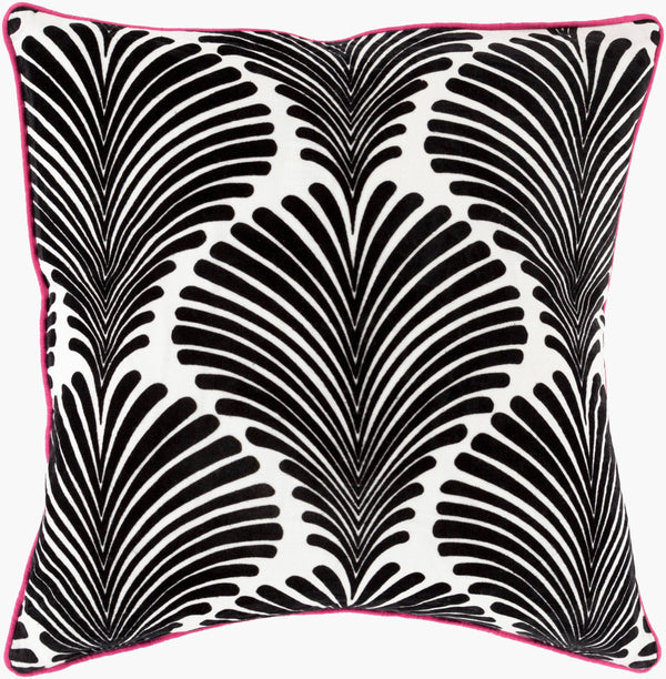 Surya Viviane 22" Square Accent Pillow - Elegant Cotton Design For Stylish Home Decor & Easy Care Black Cotton Viv006-2222d