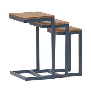 English Elm Christopher Knight Home® - NESTING Kacha Modern Industrial Firwood Nesting Tables Set of 3 — Sturdy Iron Frames, Antique Brown Finish, Space-Saving Design 57836.00