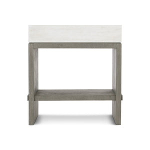 Bernhardt Bernhardt Cerused Acacia Nightstand With Soft-Closing Drawer, Usb Charging And Open Shelf Light Shale 28"W x 20"D x 29.13"H 306217