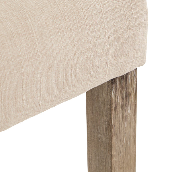 Homelegance By Top-Line Ophilia Linen Curved Back Tufted Dining Chairs (Set of 2) Grey Wood