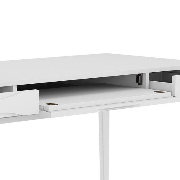 English Elm Harper Desk - White Mid-Century Modern Workspace With Storage, Durable Finish, And Ample Surface Area B136P158721