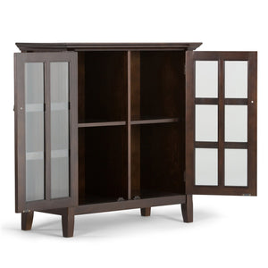 English Elm Acadian Low Storage Cabinet In Brunette Brown - Handcrafted Solid Wood With Adjustable Shelves & Style B136P159405