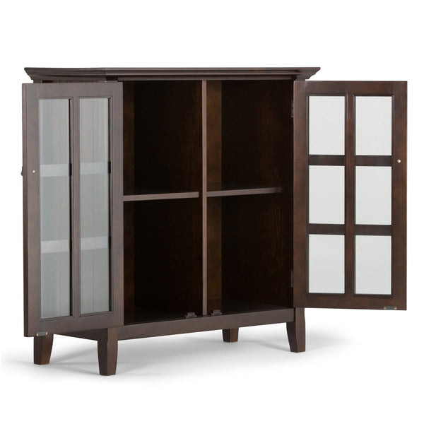 English Elm Acadian Low Storage Cabinet In Brunette Brown - Handcrafted Solid Wood With Adjustable Shelves & Style B136P159405