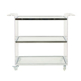 Christopher Knight Home® - Noble House - Yves Acrylic Bar Trolley with Glass Shelves, Clear