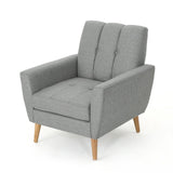 Christopher Knight Home® - Noble House - Treston Mid Century Grey Fabric Club Chair