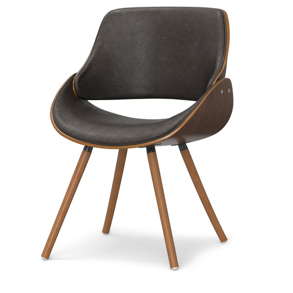 English Elm Malden Bentwood Dining Chair - Vintage Brown Vegan Leather, Stylish Comfort For Home & Office B136P158903
