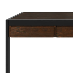 English Elm Erina Desk In Farmhouse Brown - Rustic Solid Acacia With Modern Metal Frame & Functional Storage Solutions B136P158624