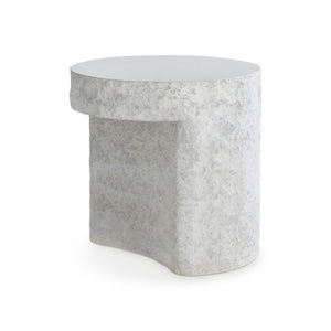 Bernhardt Bernhardt Pincio Side Table With Millstone Faux-Stone Finish, Sculptural Geometric Base, 22" Cube 549129