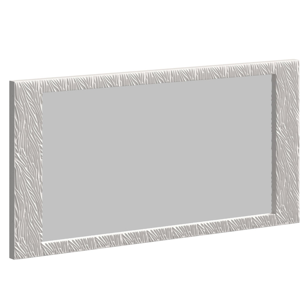Bernhardt Bernhardt Stratum Decorative Wall Mirror 56" X 28" — Fossil Faux Stone Frame, Sculptural Wheat Pattern 325331