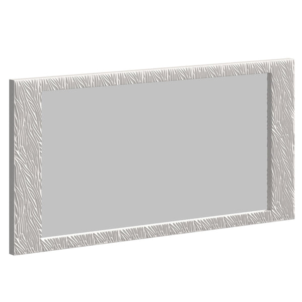 Bernhardt Bernhardt Stratum Decorative Wall Mirror 56" X 28" — Fossil Faux Stone Frame, Sculptural Wheat Pattern 325331