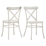 Homelegance By Top-Line Greta Metal Dining Chairs (Set of 2) White Metal