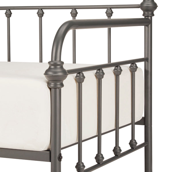 Homelegance By Top-Line Sione Antique Iron Metal Twin Daybed Grey Metal