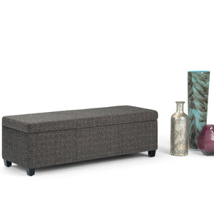 English Elm Avalon Storage Ottoman Bench - Stylish Dark Grey Upholstered Seat With Hidden Storage Compartment B136P158642