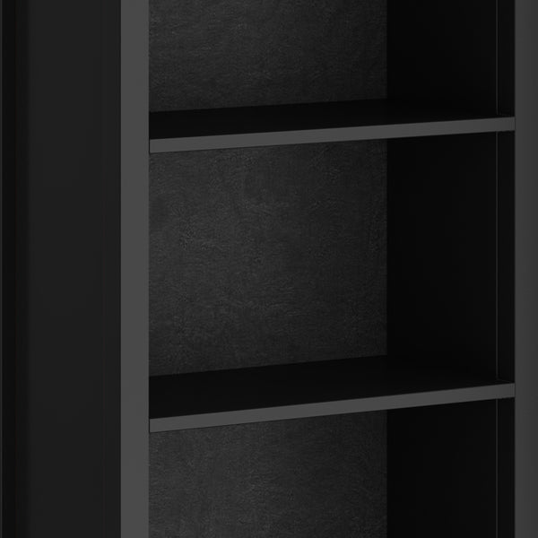 English Elm Artisan 5-Shelf Bookcase In Black - Handcrafted Modern Storage Solution For Home Or Office Décor B136P158385