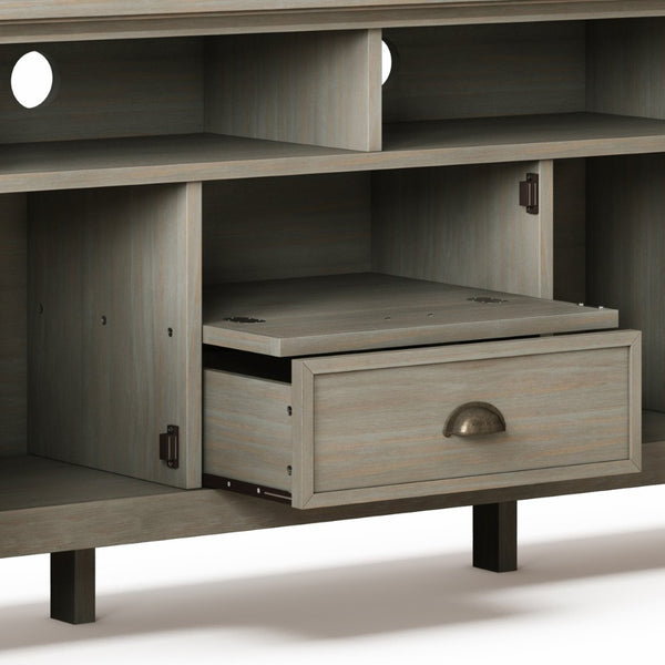 English Elm Redmond 72" Tv Media Stand - Handcrafted Distressed Grey With Ample Storage & Cord Management B136P159539-GIGA