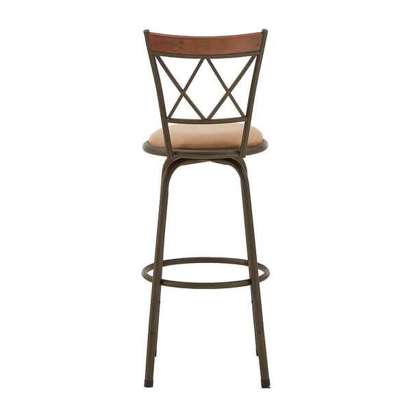 Homelegance By Top-Line Donaghy Double X-Back Wood Trim Adjustable Stools (Set of 3) Bronze Engineered Wood