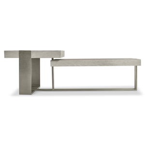 Bernhardt Bernhardt Tempo Cocktail Table With Sandblasted Satin Nickel Base And Larza Wire‑Brushed Oak Tops, 56" Wide 346016