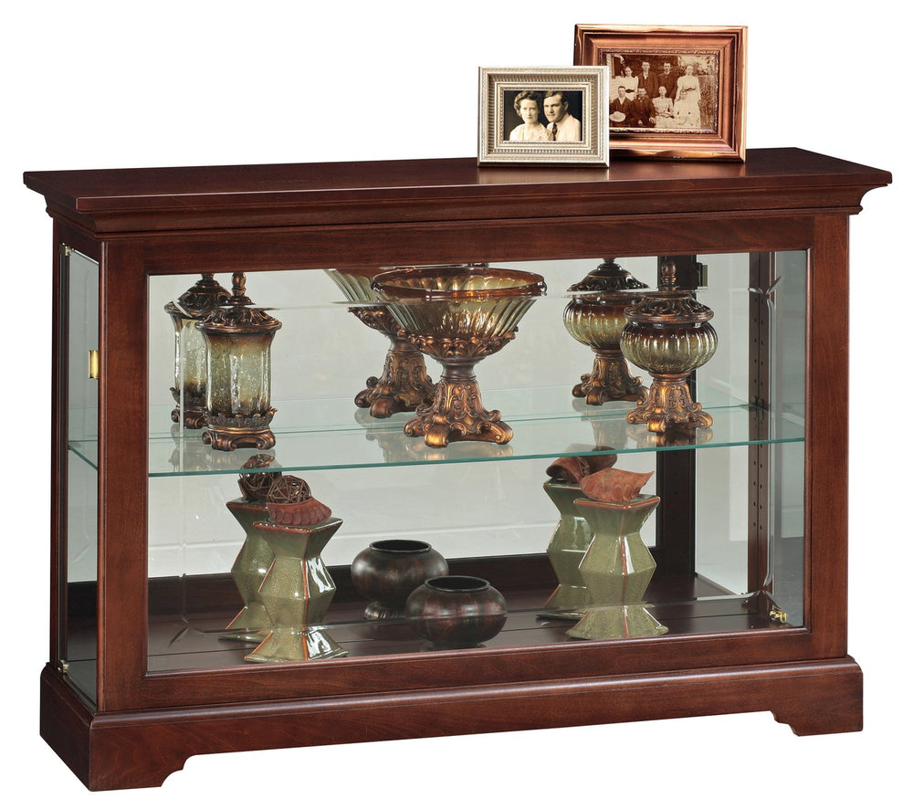 Hekman Furniture 680533 Underhill Curio Cabinet - Elegant Cherry Bordeaux Display With Adjustable Shelves & Lighting Cherry Bordeaux Underhill Curio Cabinets 680533