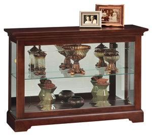 Hekman Furniture 680533 Underhill Curio Cabinet - Elegant Cherry Bordeaux Display With Adjustable Shelves & Lighting Cherry Bordeaux Underhill Curio Cabinets 680533