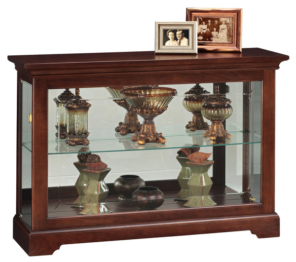 Hekman Furniture 680533 Underhill Curio Cabinet - Elegant Cherry Bordeaux Display With Adjustable Shelves & Lighting Cherry Bordeaux Underhill Curio Cabinets 680533
